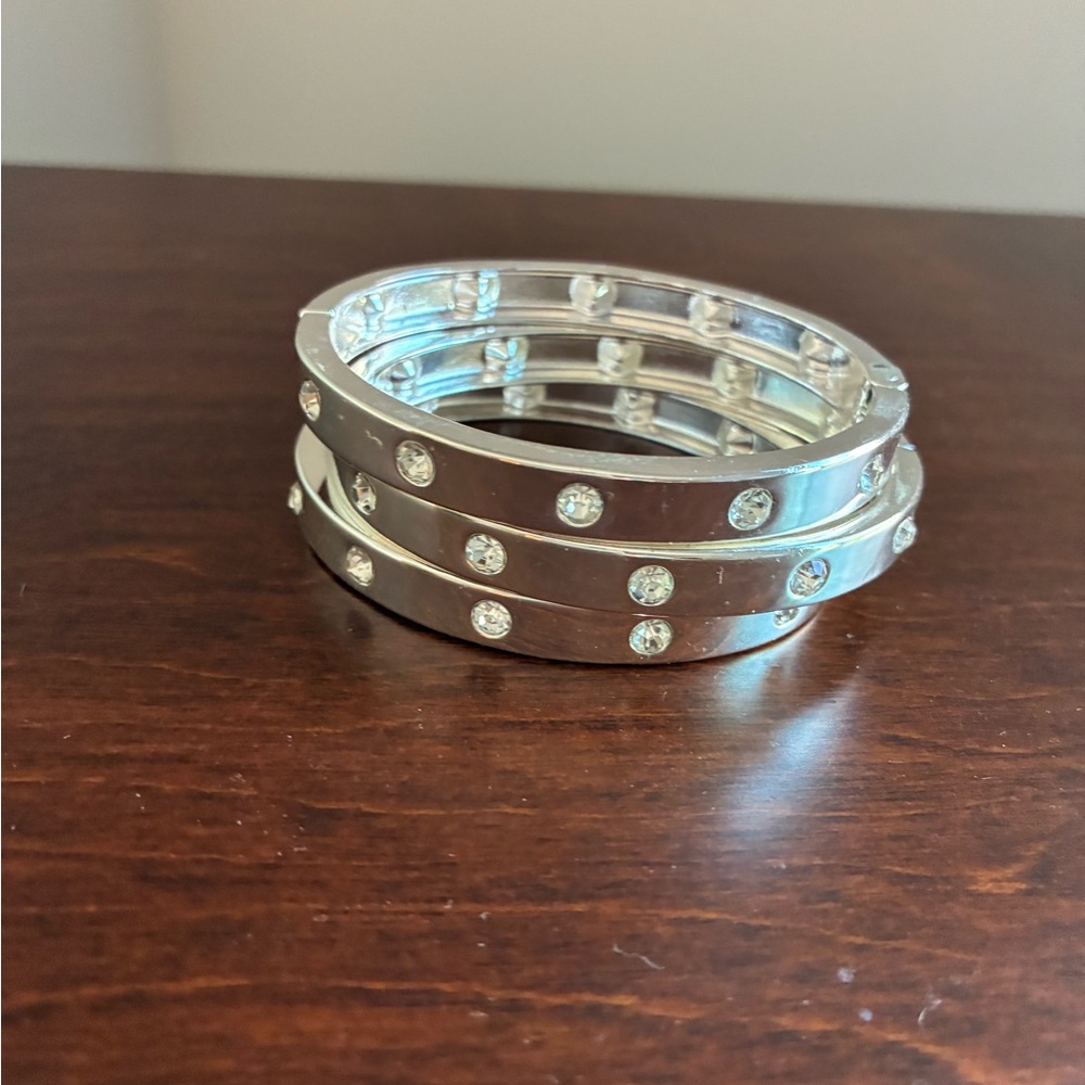Guess Silver Crystal-Studded Bracelet Set - Picture 8 of 10